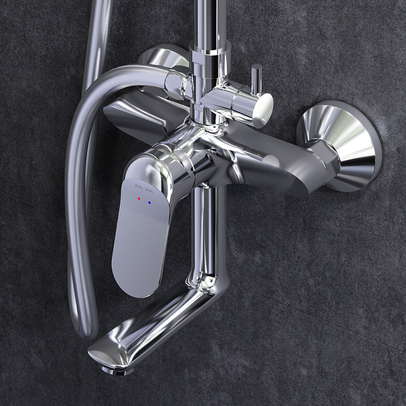 F0785C900 душ.системанабор:см-ль д/ванны/душаверхний душ d220 мм ручной душ 110 мм 1 функц AM.PM Sunny - Вид №2