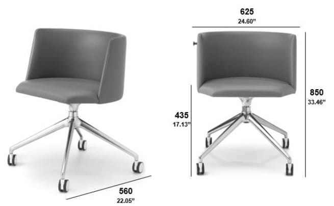 Кожаный поворотный операционный офисный стул с колесами SITIA Pergy ARCH-00049450 - Вид №2