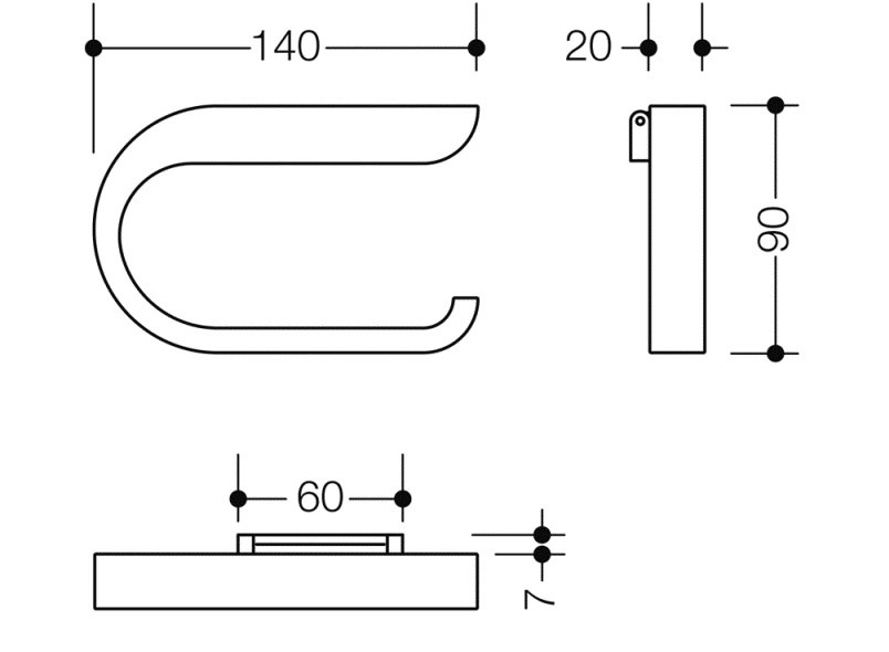 800.21.11040 держатель для туалетной бумаги HEWI Trennwandzubehör  - Вид №9