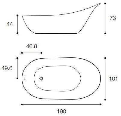 FALPER Отдельностоящая овальная ванна из cristalplant® sun-id-1417186 - Вид №3