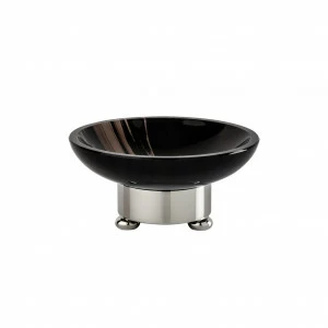 ФС11П-601 ФС11П-601 Мыльница круглая ГЛАДКИЙ ОБСИДИАН Cristal & Bronze OBSIDIENNE LISSE