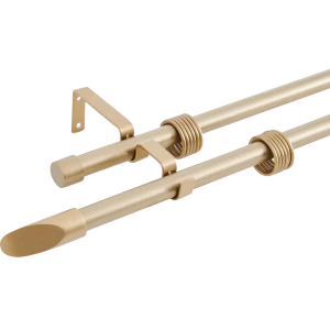 Карниз двухрядный раздвижной d19/16 мм наконечник скол 160-320 см цвет бронза