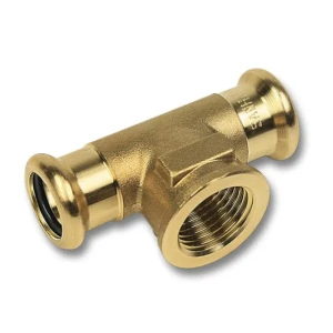 Пресс-фитинг Sanha 3/4"x28x28 мм ВР-ВПР-ВПР бронза