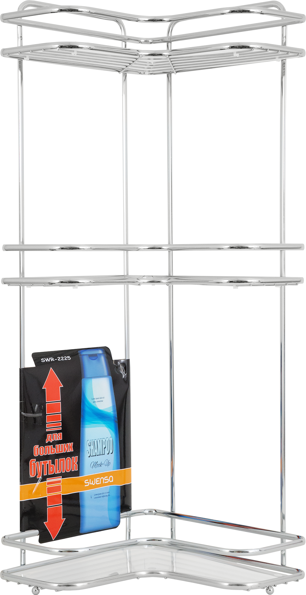 Угловая полка Swensa Premium для ванной с тремя ярусами 83744086 STLM-0044369 - Вид №5