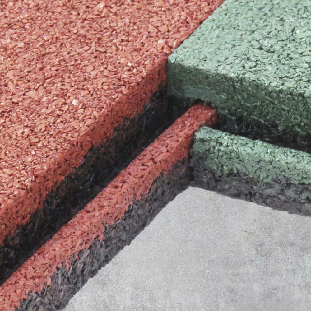 Плитка с соединением "Язык-паз" красная. Резиновое покрытие ЭКОПРОФИТ ПКР001 - Вид №3