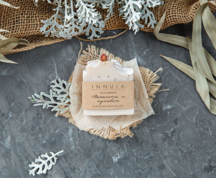 3885 Мыло ручной работы "Панакота и кумкват" Вкусляндия 