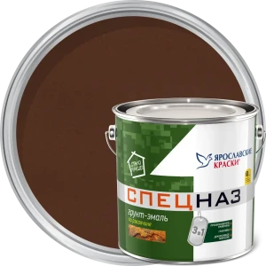 Грунт-эмаль по ржавчине 3 в 1 Ярославские краски Спецназ цвет шоколадно-коричневый 3 л