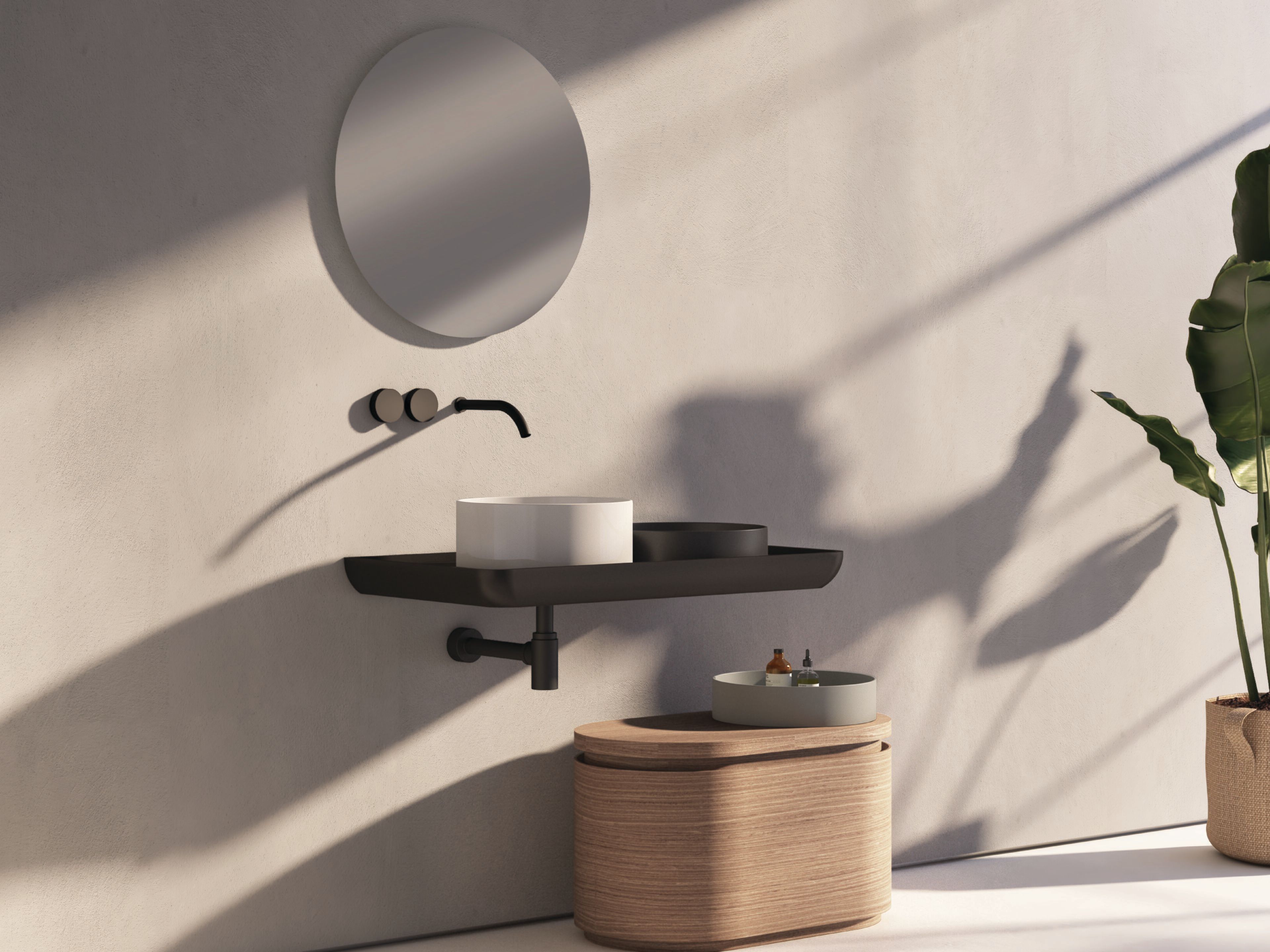 Керамическая подвесная круглая раковина с столешницей Nic Mediterraneo ARCH-00005780