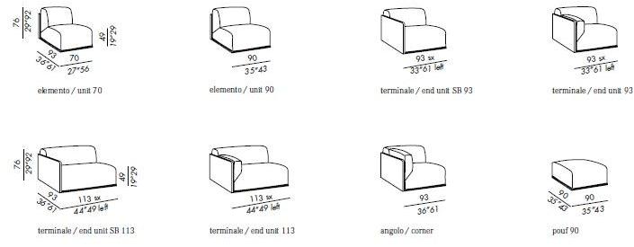 Meridiani Диван из ткани Bacon sun-id-1496864 - Вид №6