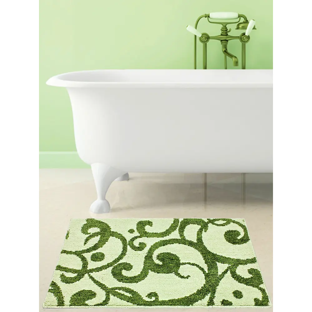 Коврик для ванной комнаты «Узоры» 50х80 см цвет зелёный MR PENGUIN STLM-2029303 - Вид №3