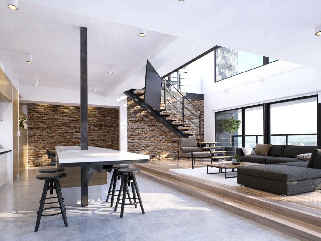 Моторизованное и регулируемое потолочное крепление для телевизора Maior LIFT ARCH-00142519 - Вид №2