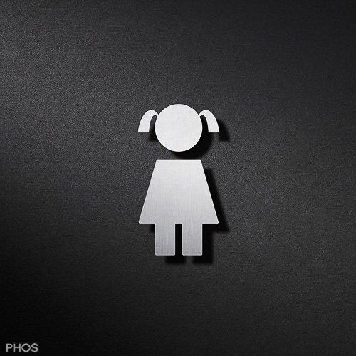 P1001 Девушка с пиктограммой в туалете PHOS  - Вид №1