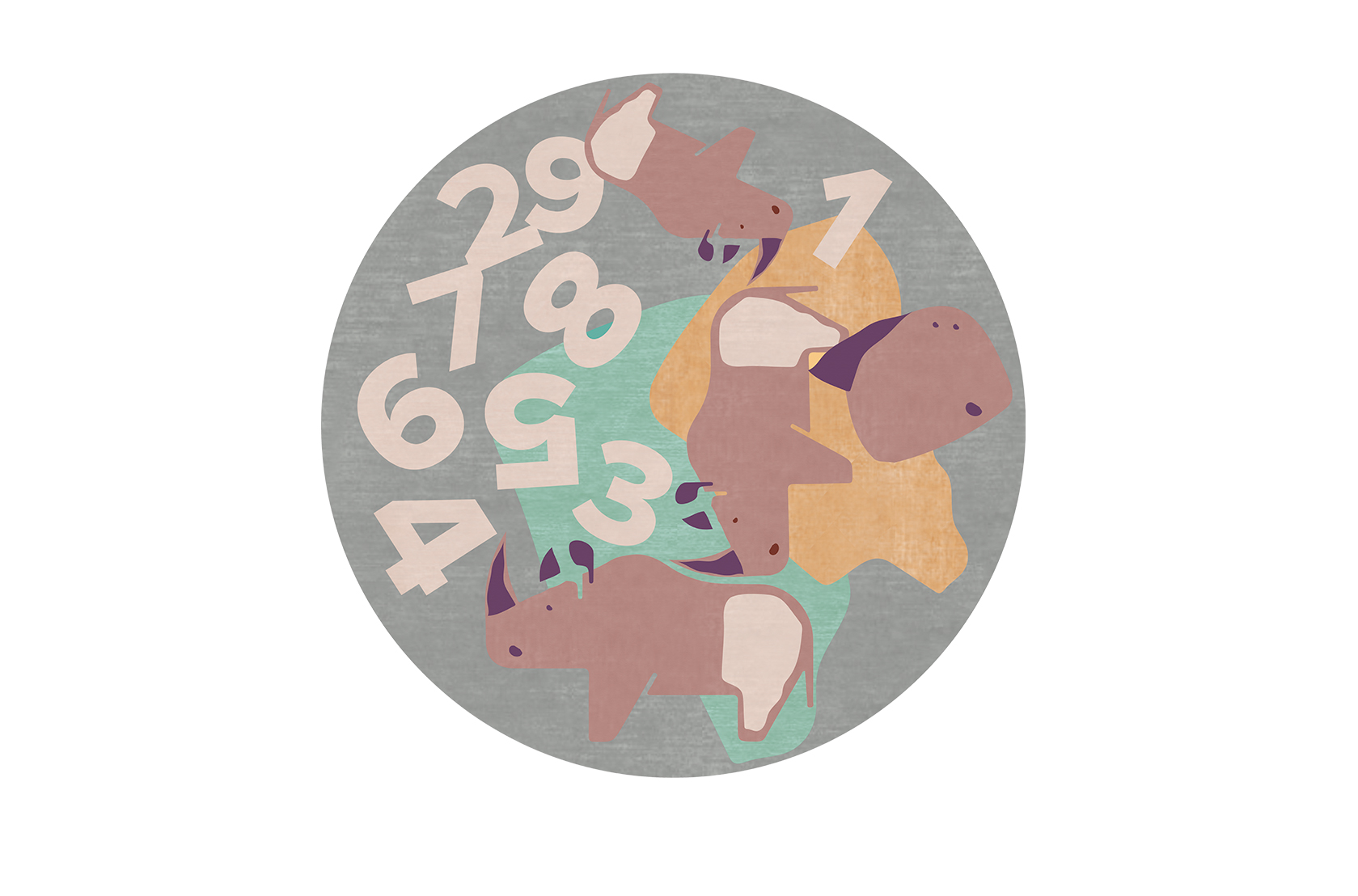 CIST751 Детские ковры Раунд труппы Rhino Circu 