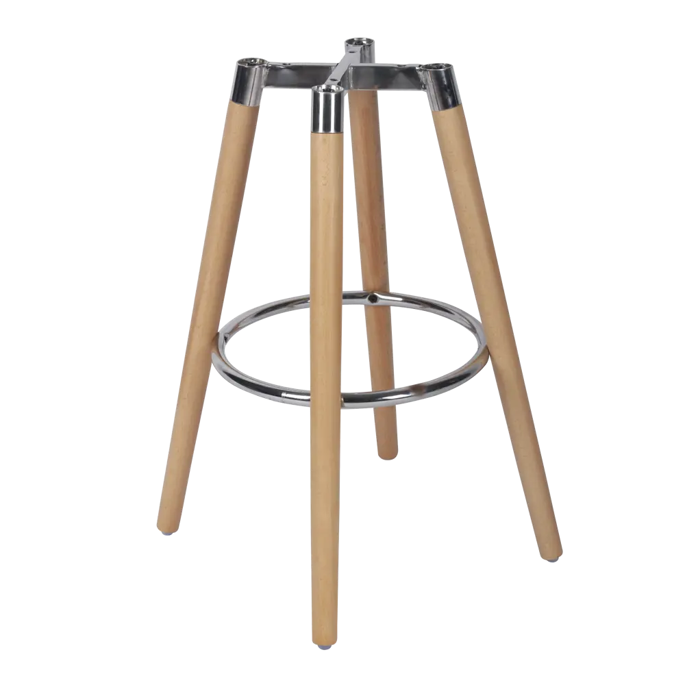 Основание барного стула DELINIA Руан с хромированной сталью и деревянными элементами 89132402 STLM-0078843
