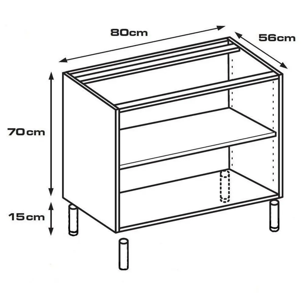 Каркас напольный 80x70x56 см, ЛДСП, цвет белый DELINIA STLM-2069879 - Вид №6