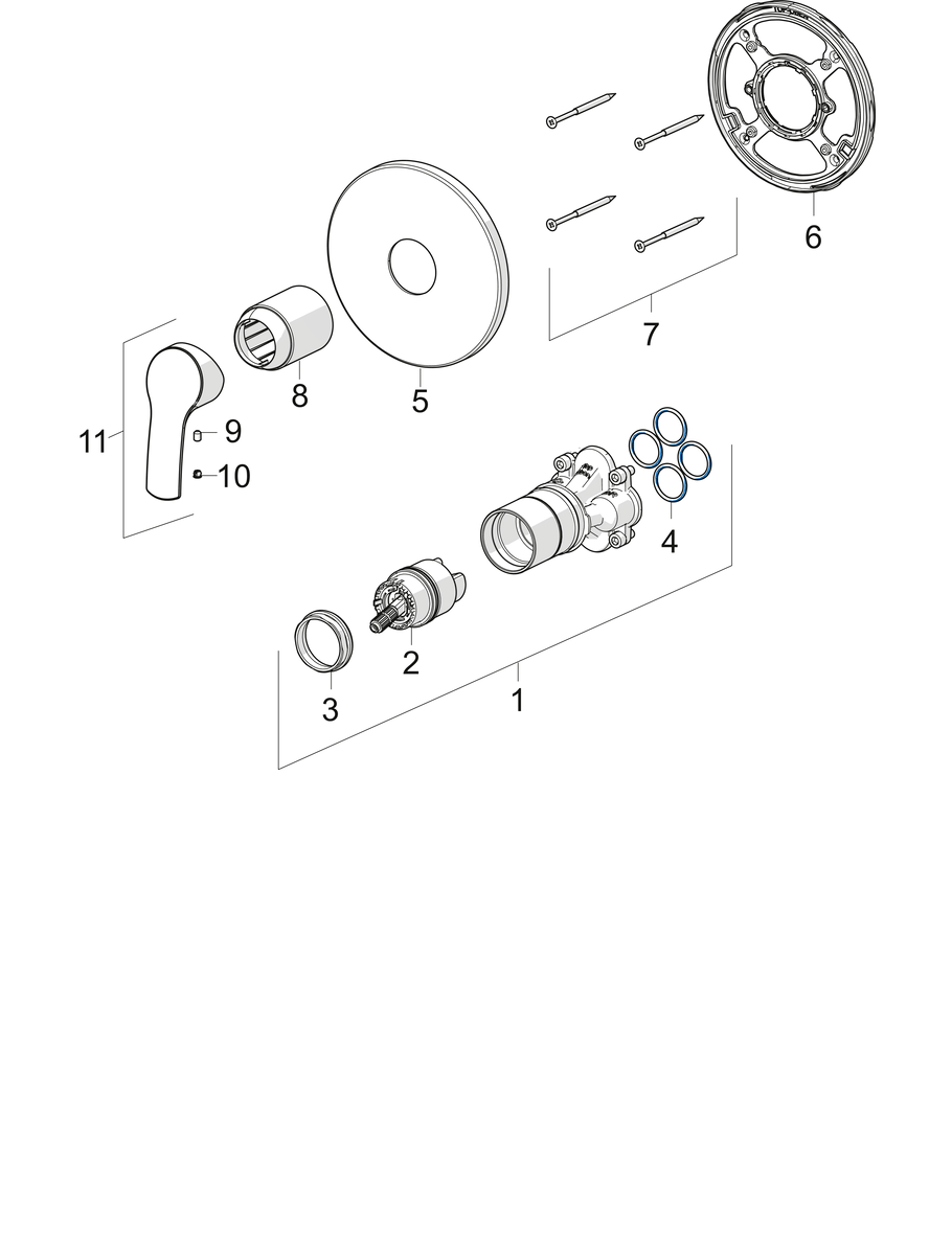 Oras 1064C Панель смесителя для душа 1064C Safira Хром  - Вид №3