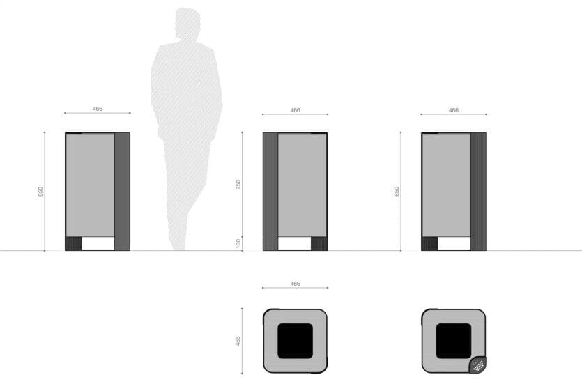 Оцинкованная стальная корзина для мусора с пепельницей Viscio Urban Design BRIDGE ARCH-00144325 - Вид №11