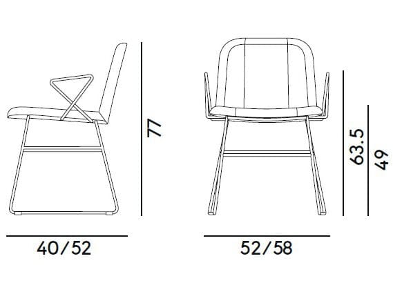 Стальной мягкий стул с подлокотниками Billiani ARCH-00059118 - Вид №4