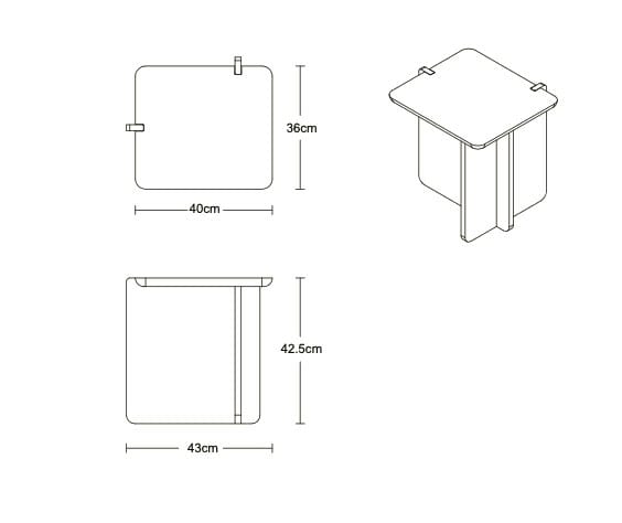 Квадратный журнальный столик из серого мрамора Maami Home Notch ARCH-00033146 - Вид №5