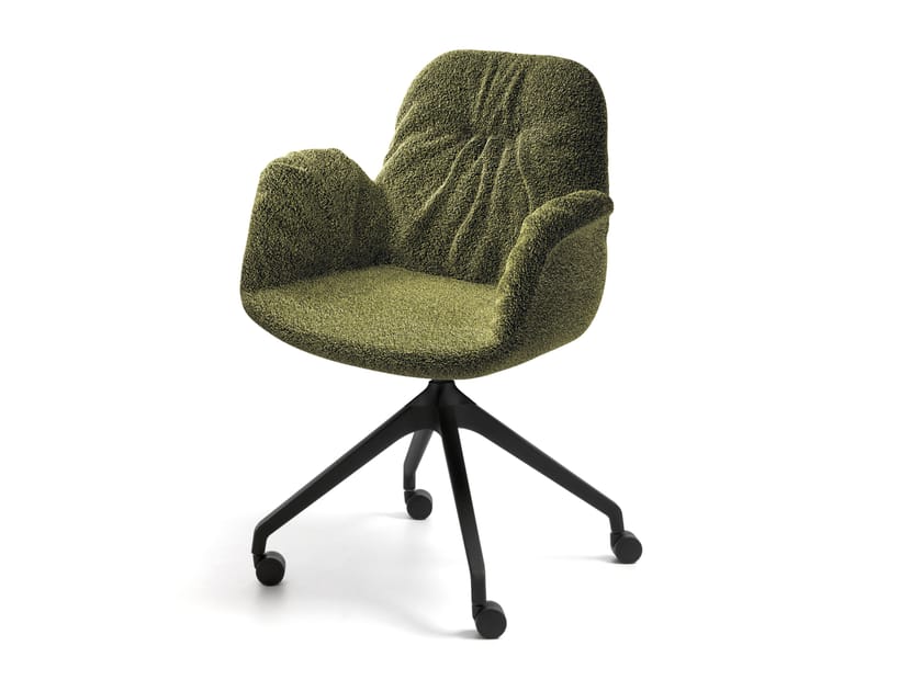 Тканевый стул с колесами и подлокотниками Innova Imbottiti Eleven ARCH-00081519