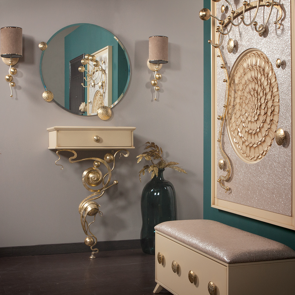 15008,79022 Консоль и зеркало Heri Айвори BOGACHO 4627155816612, 4627155816506 - Вид №1