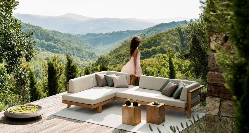 TRIBÙ Садовый диван из модульной ткани Pure sofa sun-id-1421902 - Вид №1