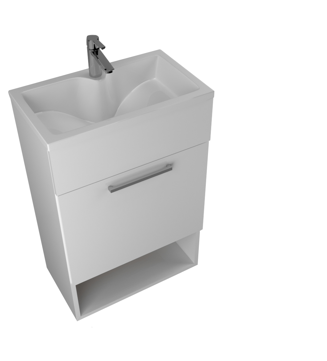 У84223 Тумба с раковиной July 50П 1д. Белый глянец 1 Marka JULY