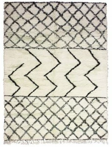 AFOLKI Прямоугольный шерстяной коврик с длинным ворсом и геометрическими мотивами Beni ourain Taa725be