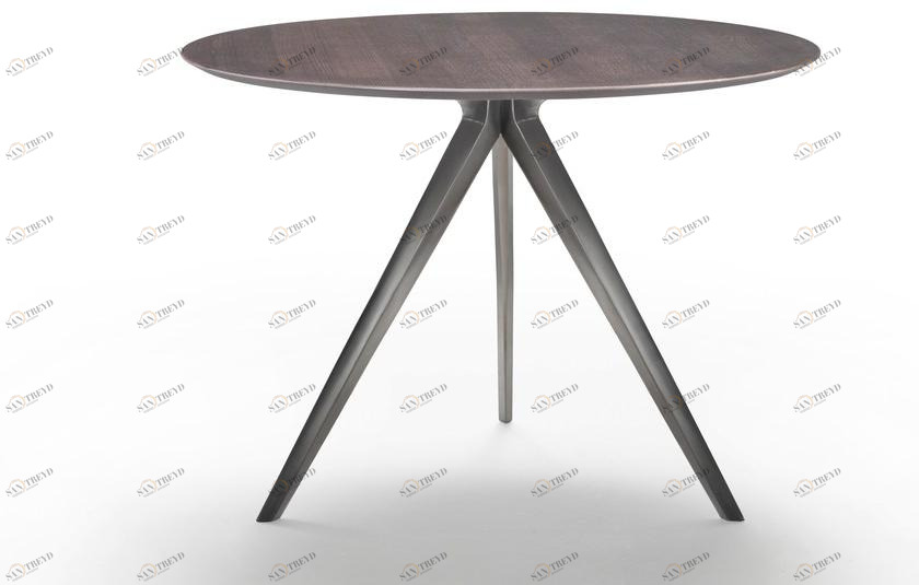 Flexform Круглый деревянный стол с основанием 3 звезды Zefiro sun-id-1351937