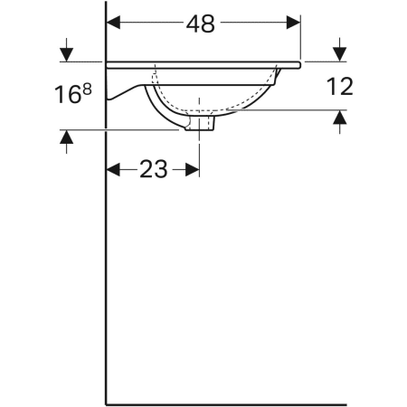 500.643.01.2 Встраиваемая раковина Geberit Acanto Geberit  - Вид №21