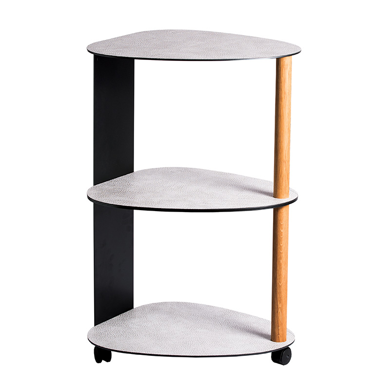 98956 Hippo white-grey журнальный столик трехъярусный 39х44х72см;LIND DNA 