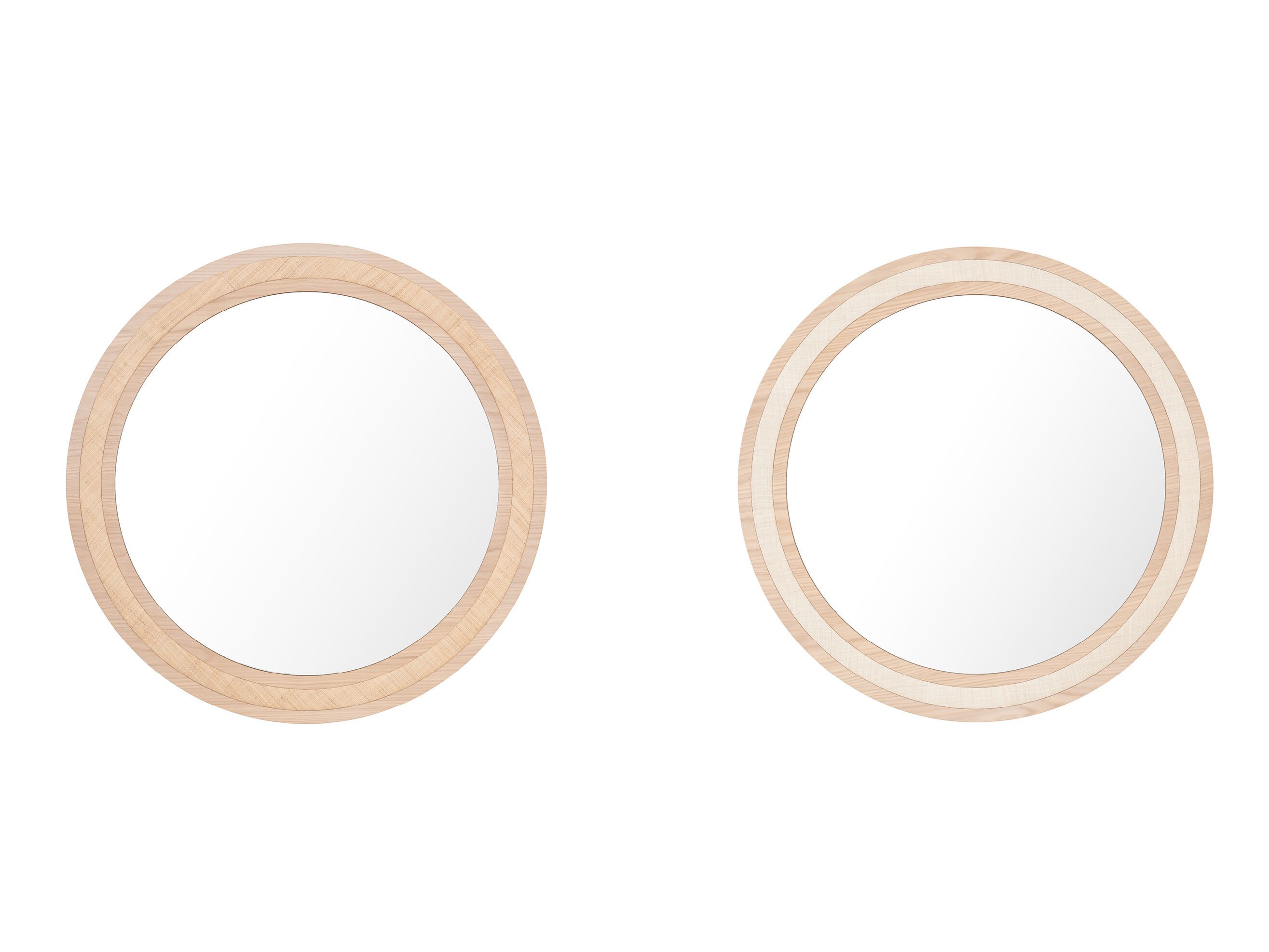 Круглое зеркало из дерева и рафии с настенной рамкой DOM EDIZIONI коллекция Riviera ARCH-00092380