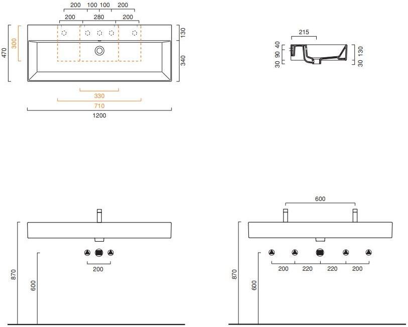 Подвесная раковина настенная овальная CERAMICA CATALANO Premium белая sun-id-1361921 - Вид №13