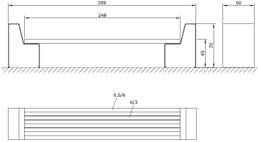 Euroform W Деревянная скамейка без спинки  1315  - Вид №1