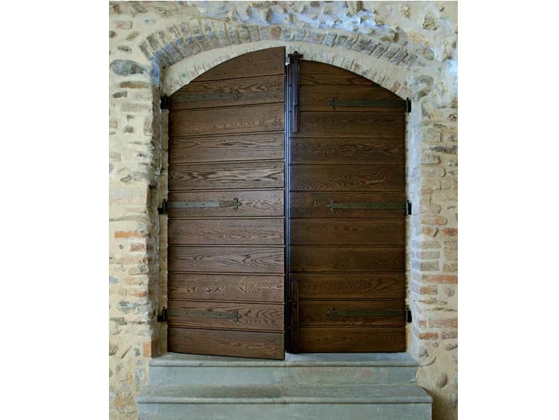 Арочная дубовая входная дверь для экстерьера Carminati деревянные входные двери и двери ARCH-00000173 - Вид №1