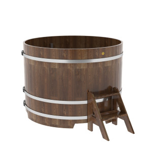 1522 Купель круглая из сращенных ламелей лиственницы d=1,50х1,1 морёная Alyarus