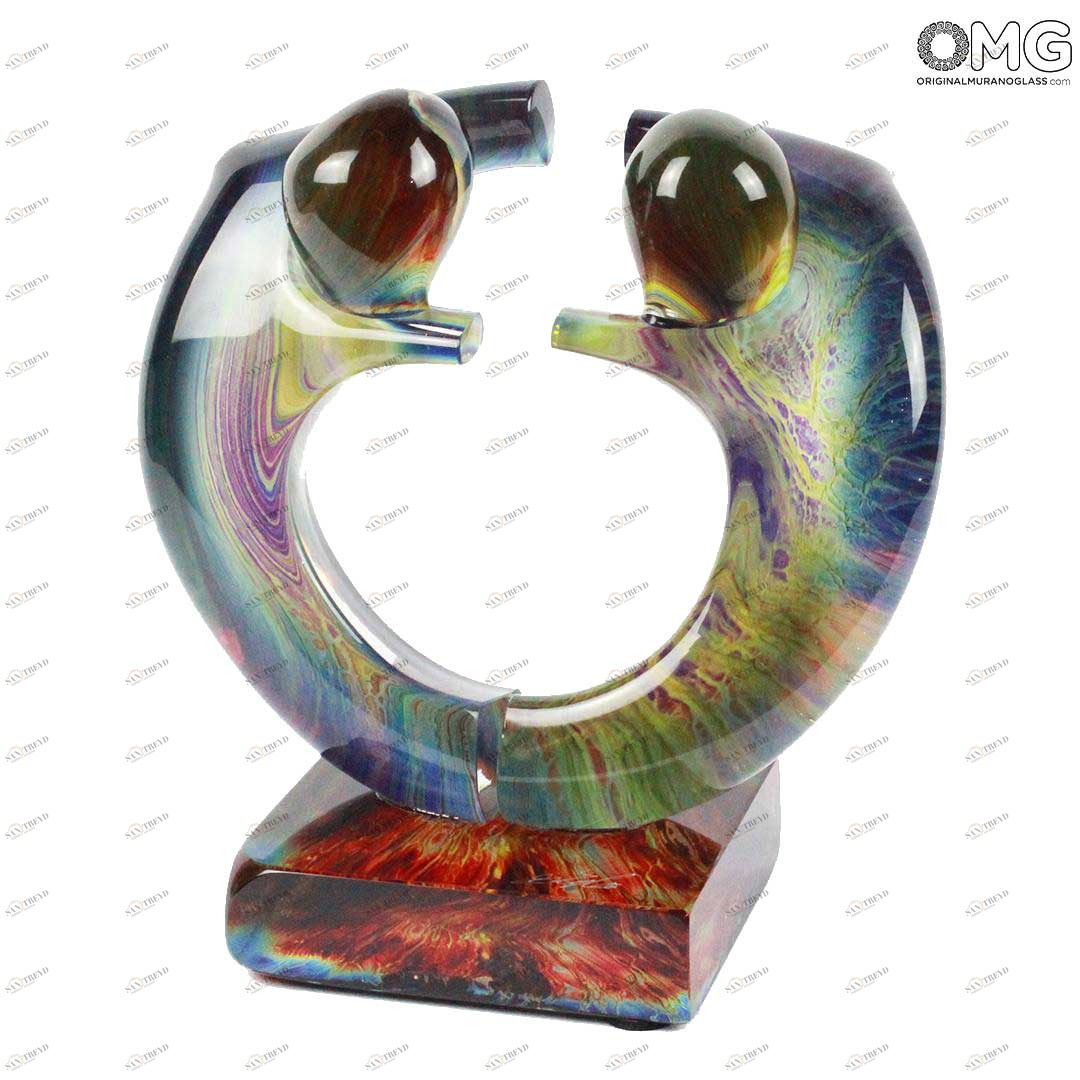 108 ORIGINALMURANOGLASS Скульптура Объятие - автор Andrea Tagliapietra - муранское стекло OMG  см 