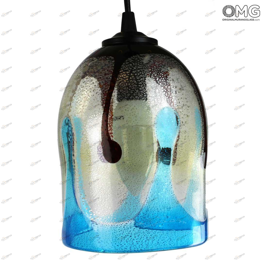 4281 ORIGINALMURANOGLASS Голубой потолочный светильник Восход - муранское стекло OMG 12 см 