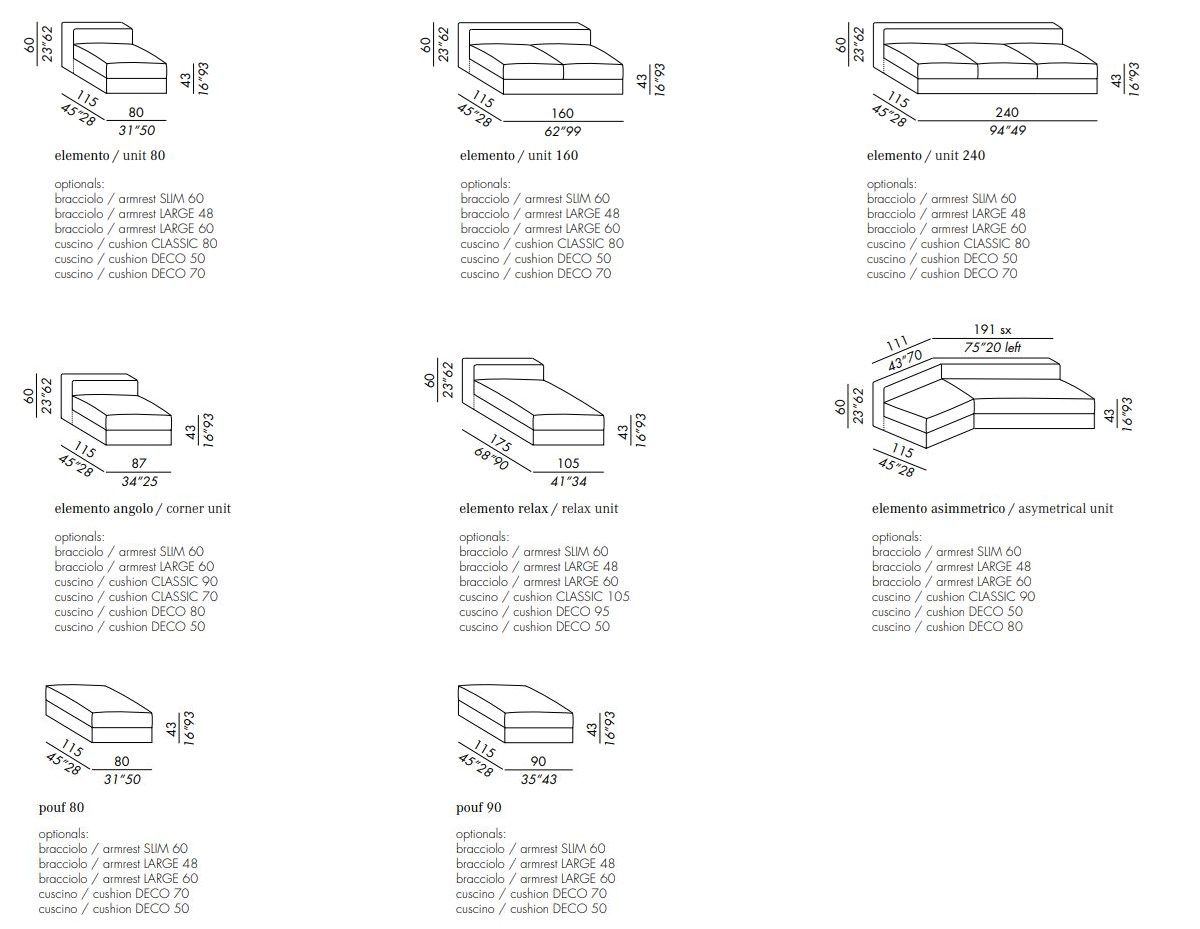 Съемный диван из ткани Meridiani Harold ARCH-00130925 - Вид №7