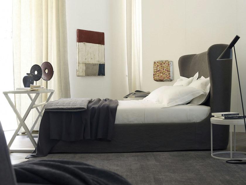 Meridiani Двуспальная кровать из ткани с высоким изголовьем sun-id-1480118 - Вид №4