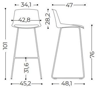 ACTIU Табурет-санки со спинкой Noom sun-id-1346714 - Вид №2
