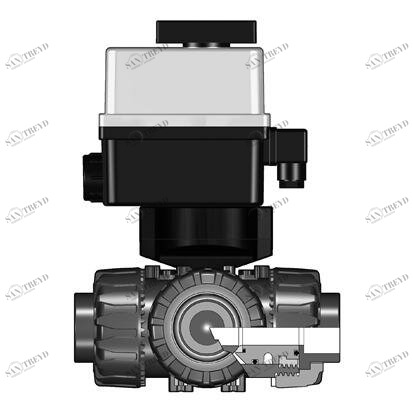 SANIT 522454020115050 3-ходовой шаровой кран ТКД, АБС, д 16 - 63 г, клеевые соединения, Т-отверстие 