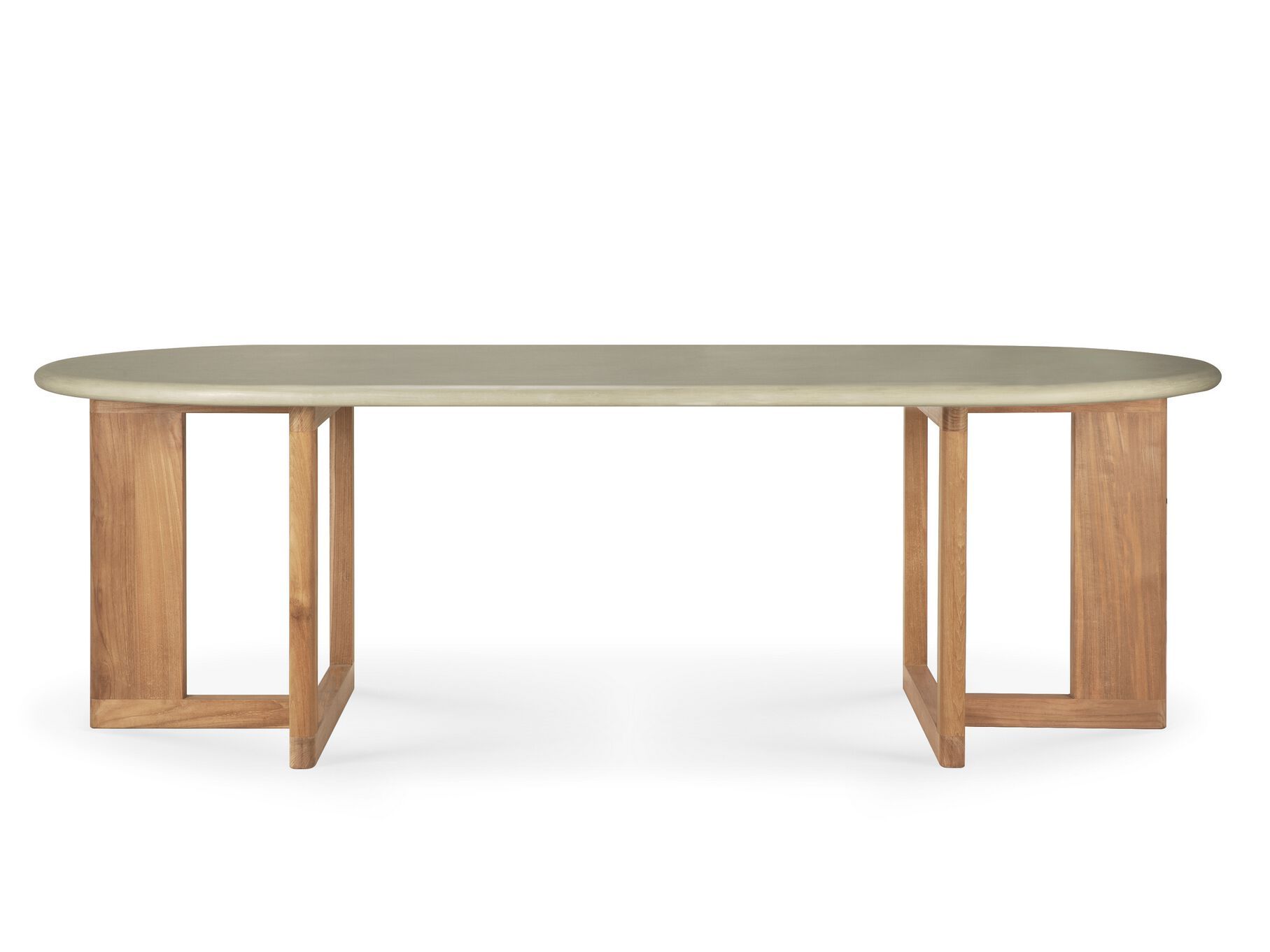 Садовый стол из бетона и тика Ethnicraft TRESTLE ARCH-00009994 - Вид №1