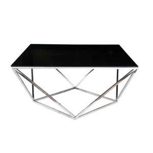 Журнальный столик стеклянный черный с ножками хром 100 см Geometry UNICO  248849 Черный