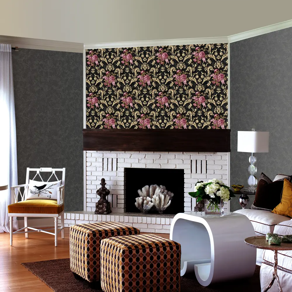 Обои флизелиновые Erismann Elegance чёрные 1.06 м 4391-8 STLM-2090352 - Вид №2