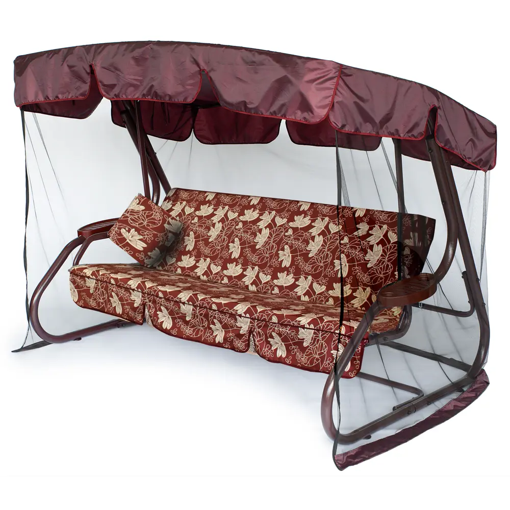 Качели садовые Greengard Аликанте 2 3-х местные (до 320 кг) бордовый STLM-2185407