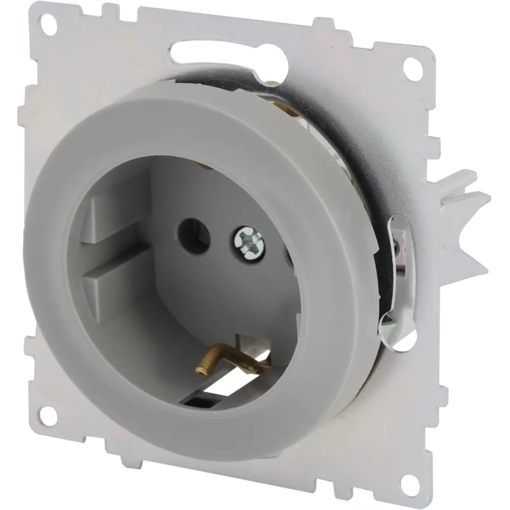 Розетка встраиваемая Onekey Florence с заземлением, цвет серый ONEKEYELECTRO STLM-2023435 - Вид №3