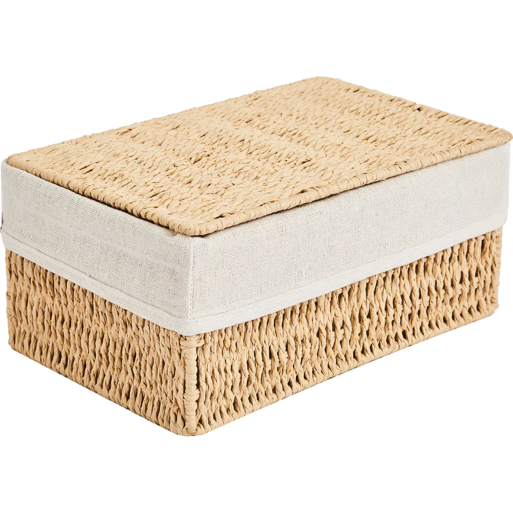 SPACEO Корзина для мелочей из бумажной веревки с крышкой 89344349 Kub STLM-1081377