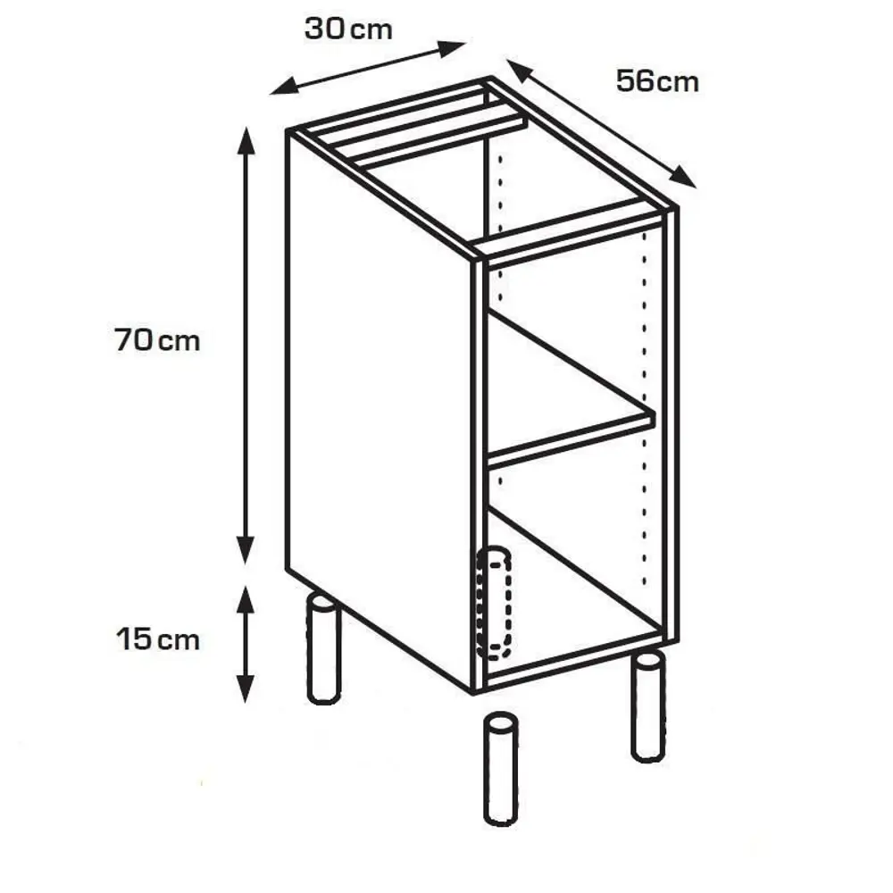 Каркас напольный 40x70x56 см, ЛДСП, цвет белый 82239834 STLM-2148011 DELINIA  - Вид №6