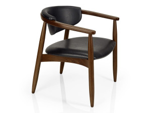 Кожаный стул ресторана с подлокотниками